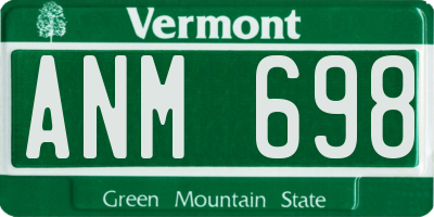 VT license plate ANM698