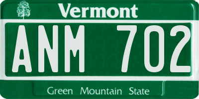 VT license plate ANM702