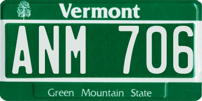 VT license plate ANM706
