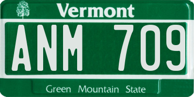 VT license plate ANM709