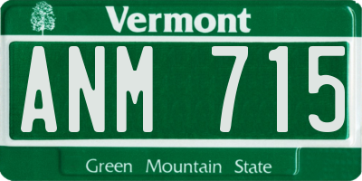 VT license plate ANM715