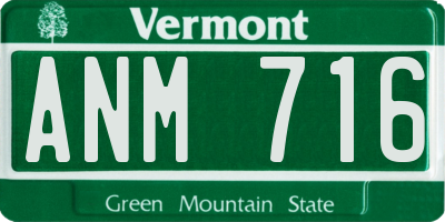 VT license plate ANM716