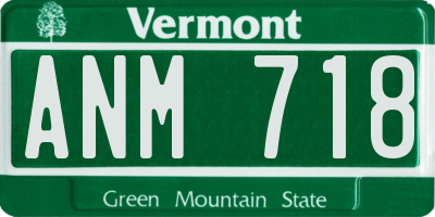 VT license plate ANM718