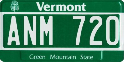 VT license plate ANM720