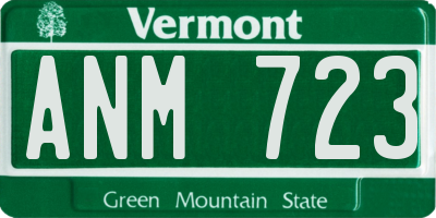 VT license plate ANM723