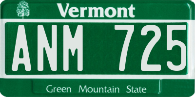 VT license plate ANM725