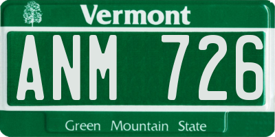VT license plate ANM726