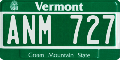 VT license plate ANM727