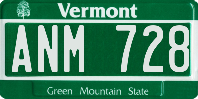 VT license plate ANM728