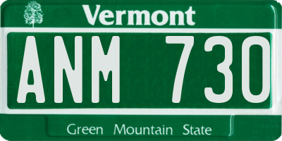 VT license plate ANM730