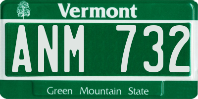 VT license plate ANM732