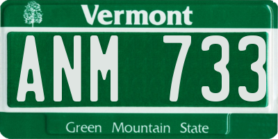 VT license plate ANM733