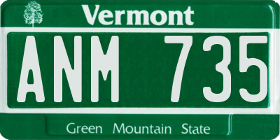 VT license plate ANM735