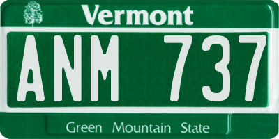 VT license plate ANM737