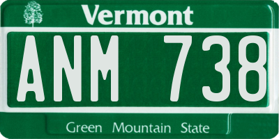 VT license plate ANM738