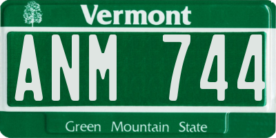VT license plate ANM744