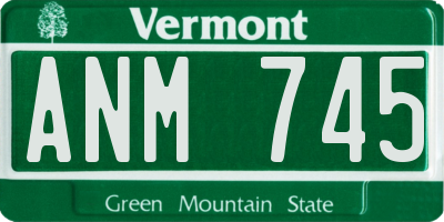 VT license plate ANM745