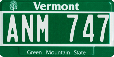 VT license plate ANM747