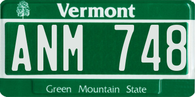 VT license plate ANM748