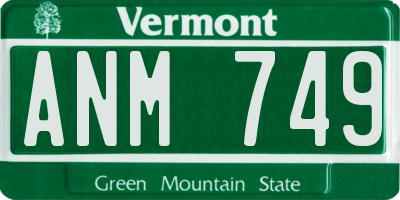 VT license plate ANM749