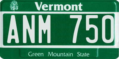 VT license plate ANM750