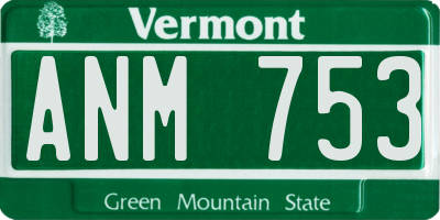 VT license plate ANM753