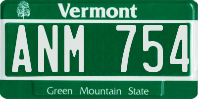 VT license plate ANM754