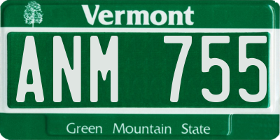 VT license plate ANM755