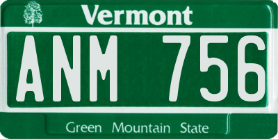 VT license plate ANM756