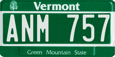 VT license plate ANM757