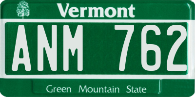 VT license plate ANM762