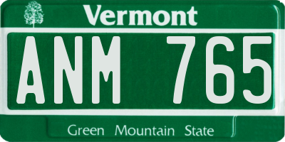 VT license plate ANM765