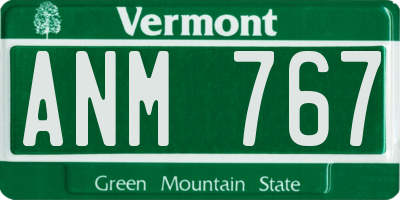 VT license plate ANM767