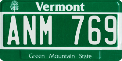 VT license plate ANM769