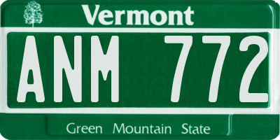 VT license plate ANM772