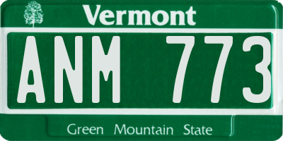 VT license plate ANM773