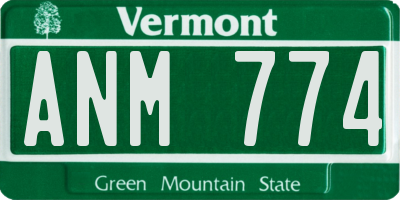 VT license plate ANM774