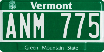 VT license plate ANM775