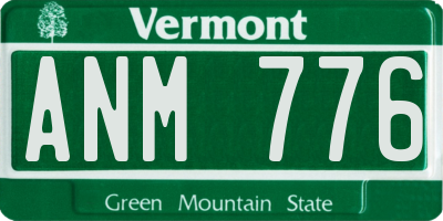 VT license plate ANM776