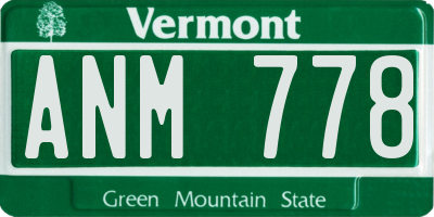 VT license plate ANM778