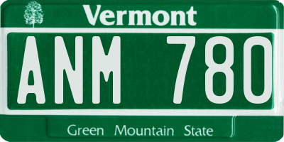 VT license plate ANM780