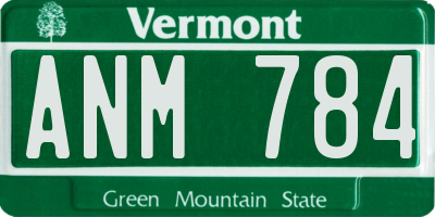 VT license plate ANM784