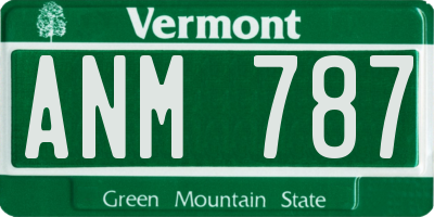 VT license plate ANM787