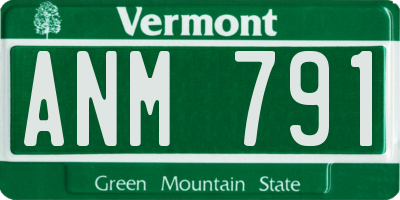 VT license plate ANM791