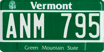 VT license plate ANM795