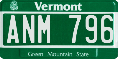 VT license plate ANM796