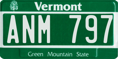 VT license plate ANM797