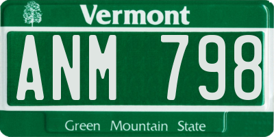 VT license plate ANM798