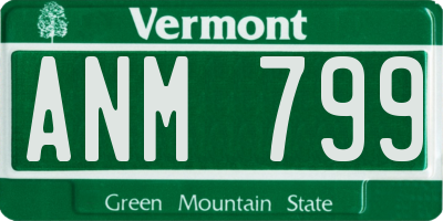 VT license plate ANM799
