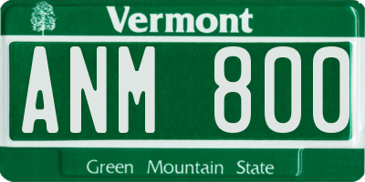 VT license plate ANM800